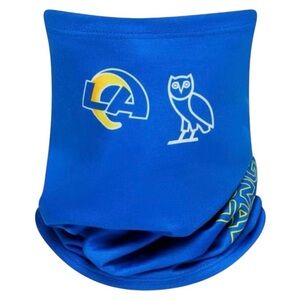 NEW Drake OVO x NFL Los Angeles Rams Neck Gaiter Blue/Yellow Reversible Sports